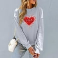 thumbnail image 5 of Elvqul Sweatshirts for Women Fashion Crewneck Shirts Tunic Lightweight Valentine's Day Ladies Sweatshirts Pullover, 5 of 6