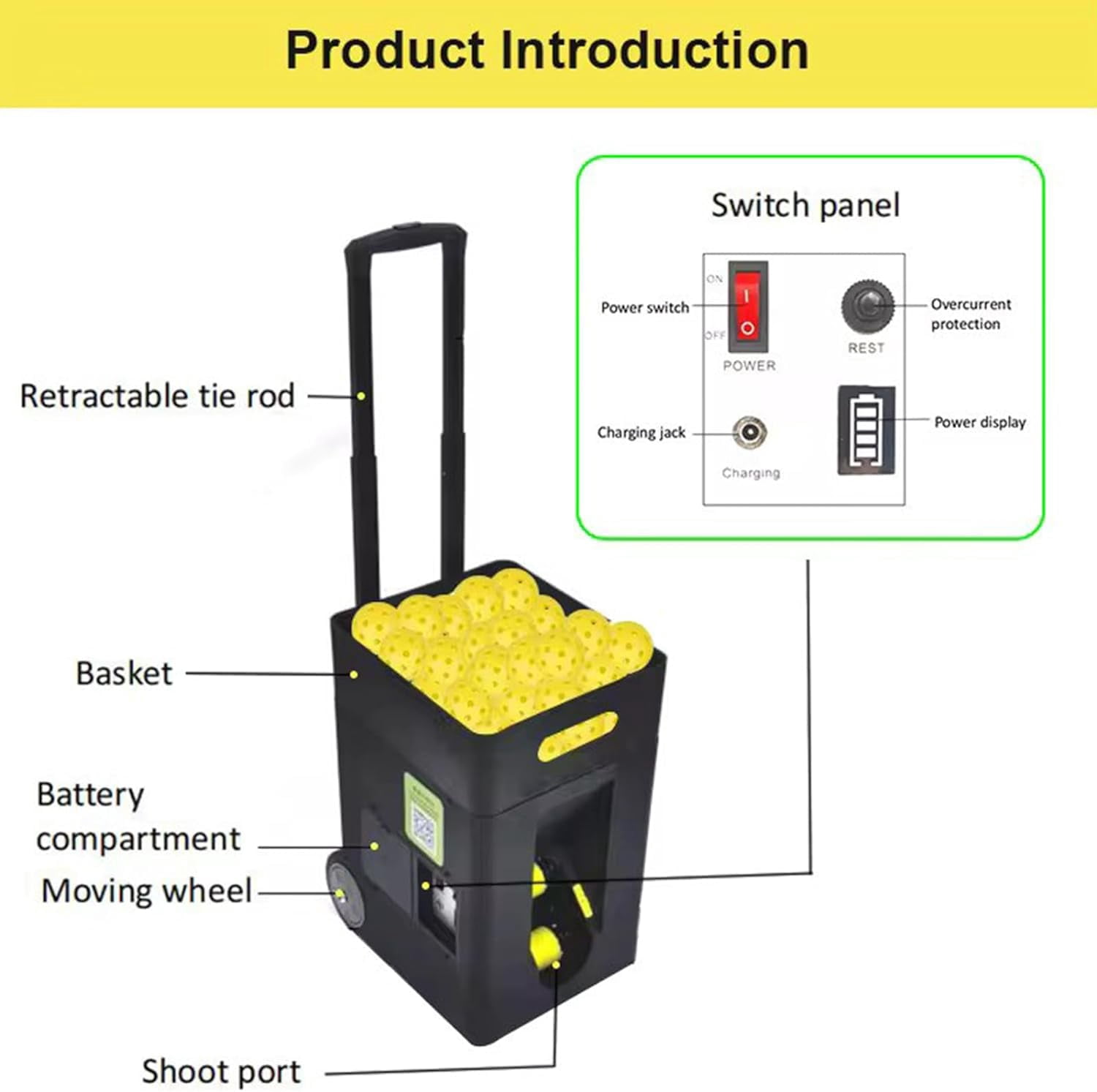 Ultimate Pickle Ball Cannon: Advanced Remote Control Padel Ball Machine - Speed, Spin, and Precision for Enhanced Training - Long Battery Life - Easy Transport - Dual Control Modes