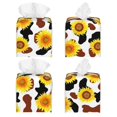thumbnail image 2 of Fotbe Cow Print Sunflower Porta Pañuelos Decorativo de Cuero, Caja Cuadrada Moderna para Pañuelos Faciales, Organizador y Dispensador 5x5x5'', 2 of 7