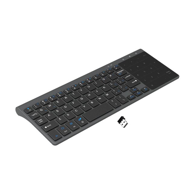 inalámbrico de 2,4G con táctil y ratón, Mini receptor USB, ligero, portátil, , numérico para ordenador portátil, Window perfke Teclado inalambrico