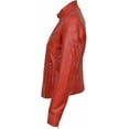 thumbnail image 2 of Women's Genuine Red Lambskin Leather Jacket Motorcycle Slim Fit Biker Jacket W455, 2 of 4