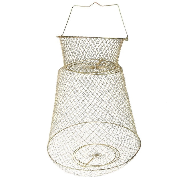 Jaula de Cangrejo de Canasta de Pescado de Alambre de Acero Plegable 38 Cm Sunnimix Cesta de alambre flotante