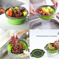 thumbnail image 3 of Colador de cocina plegable / 3 juegos de colador, colador plegable de silicona, colador de cocina plegable, cesta de colador plegable, ideal para pasta, verduras, frutas JFHHH pequeña, 3 of 5