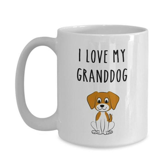I Love My Grand dog Coffee Mug Ceramic Hot Cocoa Coffee Mug Novelty Coffee Cup for Christmas and Anniversary Gift Novelty Coffee Cup, Ceramic Mug 15Oz