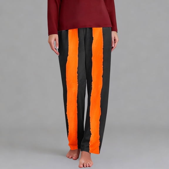 Drovellove Women's Casual Halloween Print Pajama Pants – Soft Long Pajama Trousers with Elastic Waist for Lounging, Relaxing, and Cozy Nights