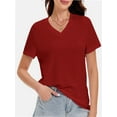 thumbnail image 2 of Women's Short Sleeve T-Shirt - Basic Round Neck Summer Top, Soft & Breathable Casual Tee, Fashion Fit, 2 of 5