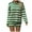 F46 Green, variant on Two Piece Sets For Women Crew Neck Striped Print Long Sleeve Sweater Top With Shorts Fashion Casual Outfit Set Green Size L