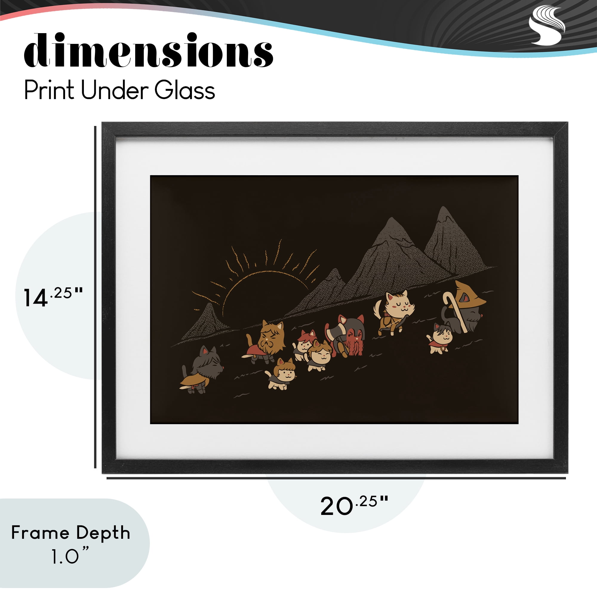 Stupell Industries Iconic Furrowship Of Ring Cats Black Framed Print Under Glass, design by Tobe Fonseca