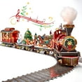 thumbnail image 1 of 3D Puzzle LED Santa Express Train Colorful LED Lights , 3D Puzzles for Adults Kids Christmas Steam Train Set Model Kit with Greeting Card, Desk Christmas Decor, 1 of 5