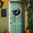 thumbnail image 2 of Colgador de puerta de Halloween, letrero de puerta negro, decoración redonda de madera, letrero colgante personalizado, letrero rústico de madera para puerta de Halloween, colgante de pared para el h, 2 of 5