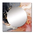 thumbnail image 2 of Designart "Pink Liquid Gold Accordance Surge" Abstract Shapes Square Mirror For Wall Decor - Large Gold Square Mirror Printed Wall Decor - Transitional Square Living Room Mirror, 2 of 5