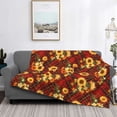 thumbnail image 2 of Naloa Red Plaid Sunflower Flannel Blankets - Thick and Warm Blanket for Winter, Soft Fuzzy Plush King Blanket for All Seasons40"x30", 2 of 6