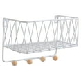 thumbnail image 1 of OULII Industrial Hanging Display Shelf White Wall Organizer With Hooks 1Set, 1 of 8