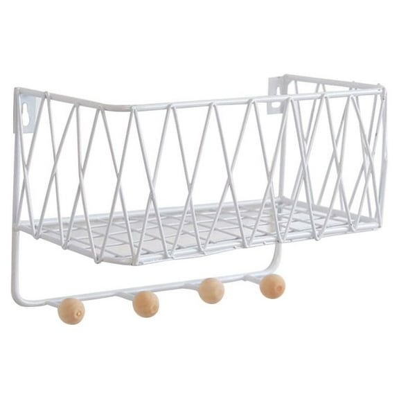 FELTECHELECTR Key Shelf with Hooks White Wall Mounted 1Pack