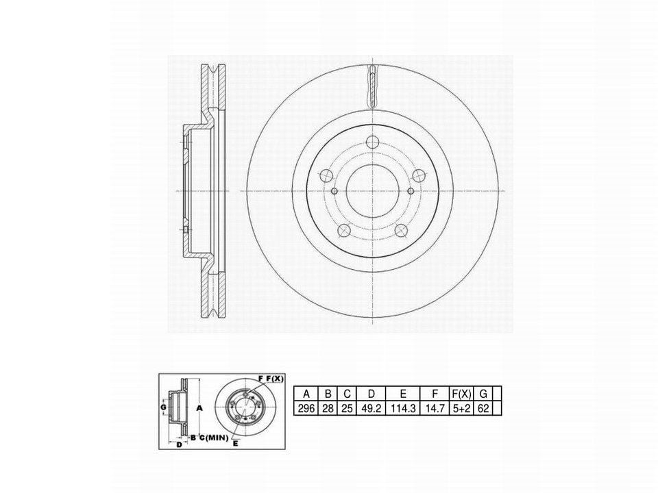 Winstop Brake Rotor, Front WS249344, Toyota Camry 2017-2007