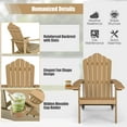 thumbnail image 4 of Topbuy 4PCS Adirondack Chair HIPS Chair w/Cup Holder Realistic Wood Grain Weather Resistant Outdoor Chair for 380 LBS Weight Capacity Teak, 4 of 10