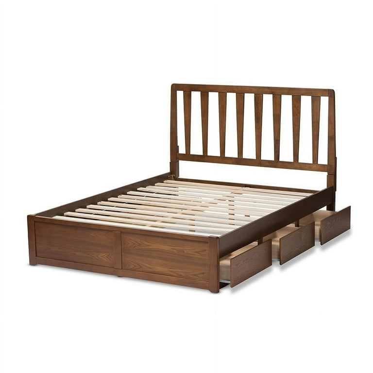 Baxton Studio Raurey Modern and Contemporary Walnut Finished Queen Size Storage Platform Bed Baxton Studio Raurey Modern and Contemporary Walnut Finished Queen Size Storage Platform Bed