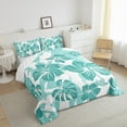 thumbnail image 3 of Feelyou Cartoon Cherry Blossoms Bedding Comforter Set, Cyan Tropical Palm Twin Comforter Sets, Teens Kids Boys Girls Reversible Bedding Set, Breathable Home Decor, 2pcs, 3 of 8