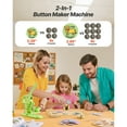 thumbnail image 2 of KFFKFF Button Maker Machine, 2.28/2.95 inch 2-in-1, Plastic Pin Maker with 200 pcs Button Parts, Circle Cutter and Magic Book, Reinforced Ergonomic Handle, Green, 2 of 9
