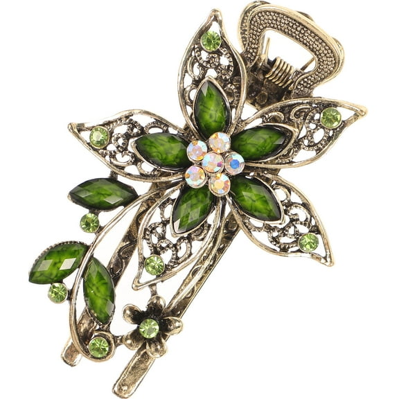 DEEPCRAFF Jewelry Hair Clips For Women Green 1Pcs