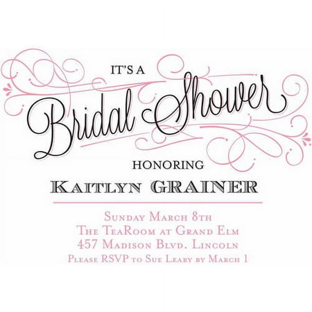 Classic Script Standard Bridal Shower Invitation