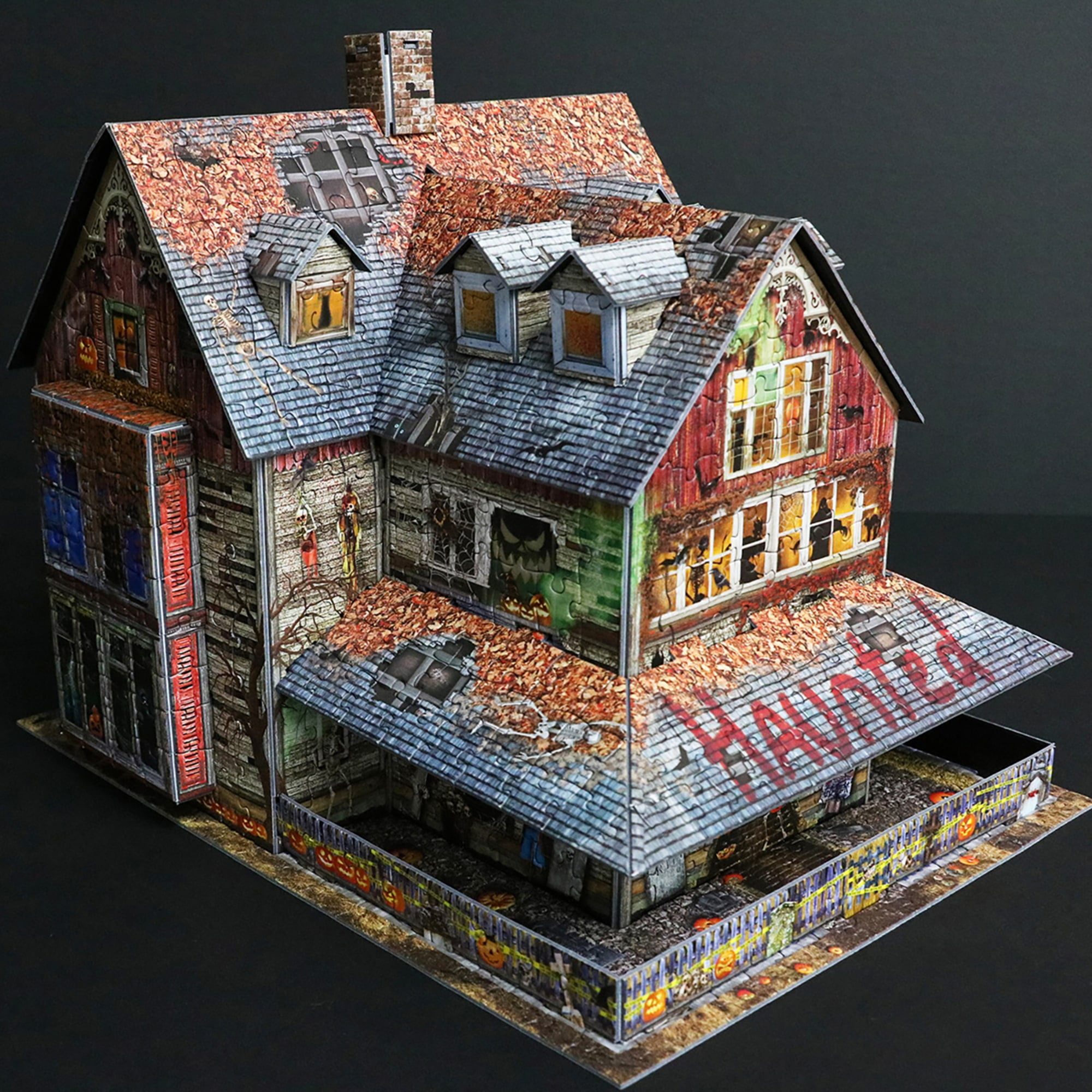 Eurographics: 3D Puzzle: Haunted House - 1100 Pieces - Halloween Adult Jigsaw, 13.75 x 10.5 x 11" Assembled Size, High-Quality Recycled Materials