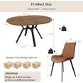 thumbnail image 2 of Extendable Round Dining Table Set for 6 People, 43.3"-59.1" Extendable Kitchen Table with 6 Upholstered Chairs, Space Saving for Kitchen Dining Room (Walnut Table+6 Brown Chairs), 2 of 14
