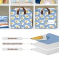 thumbnail image 4 of Yayeee Foldable Storage Basket for Shelves Set of 2 Waterproof Cloth Bins with Handles, Playful Fried Eggs, 4 of 7