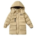 thumbnail image 2 of QTBIUQ Boys Padded Coat with Pockets Hooded Zip Quilted Mid-Length Parka Warm Winter, 2 of 8