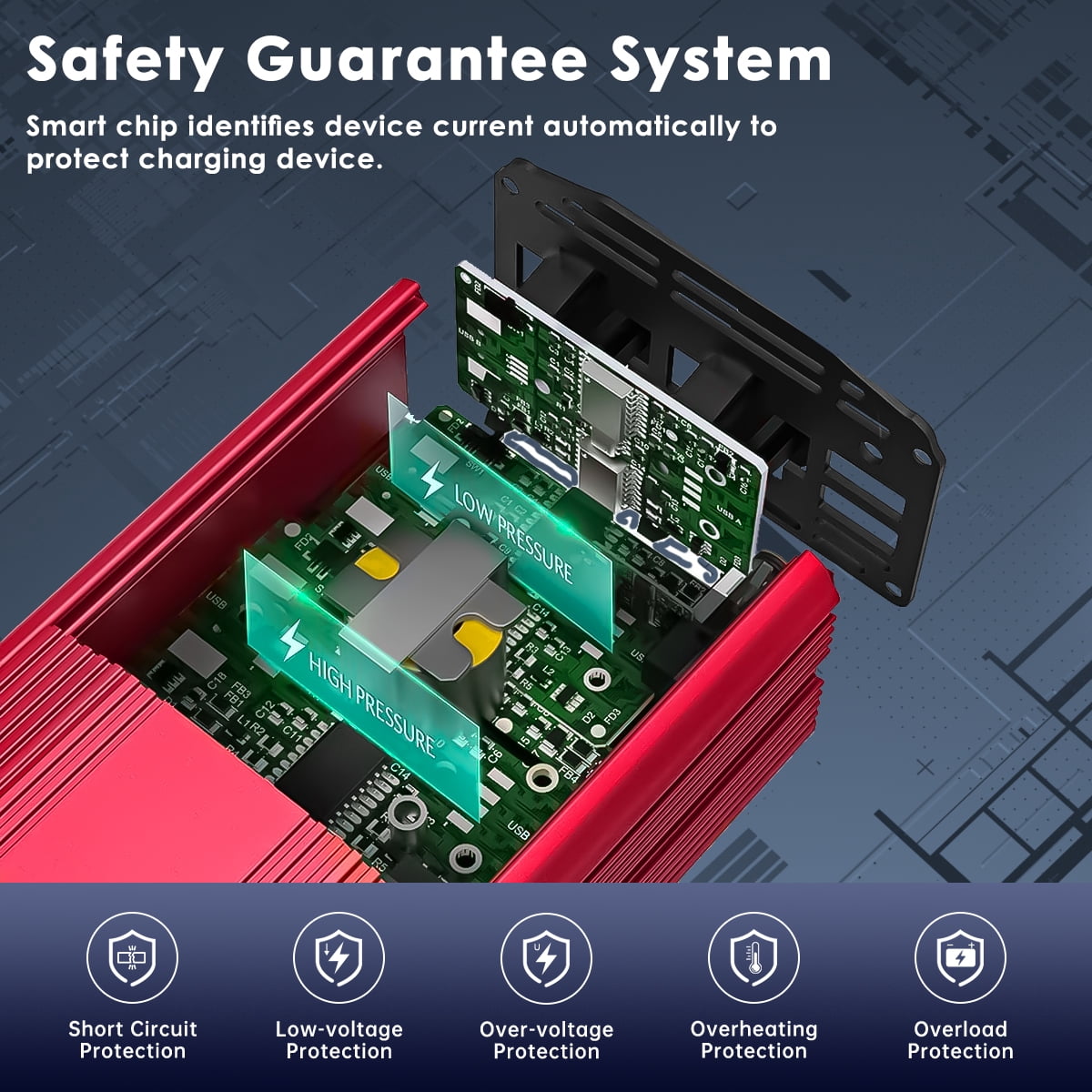 Power Inverter,Modified Sine Wave Inverter DC 12V to AC 110V Converter with LCD Display,1500W Peak Car Inverter with Dual 2.4A USB Port,Car Adapter and Cigarette Lighter for Car Home Laptop Truck.
