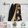 thumbnail image 4 of Christmas Shiny Golden Snowflakes Hand Towels 2 PCS, Black Background Kitchen Towel Ultra Soft and Highly Absorbent,Decorative Fingertip Face Towel for Bathroom Hotel, 28.3"x 14.4", 4 of 5
