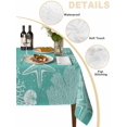 thumbnail image 2 of Teal Coastal Table Cloth, Waterproof Tablecloth for Square Tables, Starfish Coral Summer Beach Ocean Reusable Washable Fabric Table Cover for Restaurant Kitchen Dining Tables 54"x54", 2 of 9