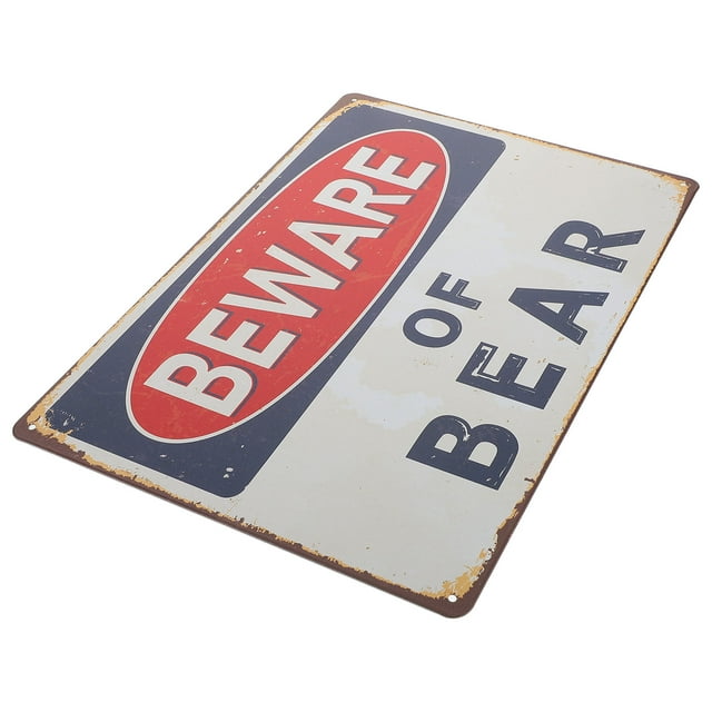 UPOUART De Advertencia Retro De Oso En Hierro Para Y Espacios Comerciales