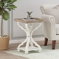 thumbnail image 4 of GDF Studio Dianelly French Country Accent Table with Square Top, Natural and Distressed White, 4 of 7