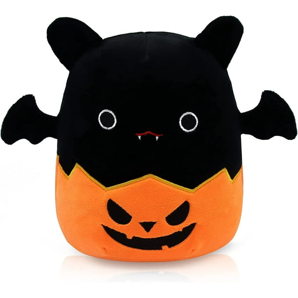 Black Bat Plushie Pillow Toy. Kawaii Bat Stuffed Animals Pumpkin Bat