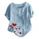 thumbnail image 2 of Fiudx Ofertas Flash Del Día Blusa Informal de Manga Corta con Cuello Redondo y Botones Sueltos para Mujer, 2 of 5