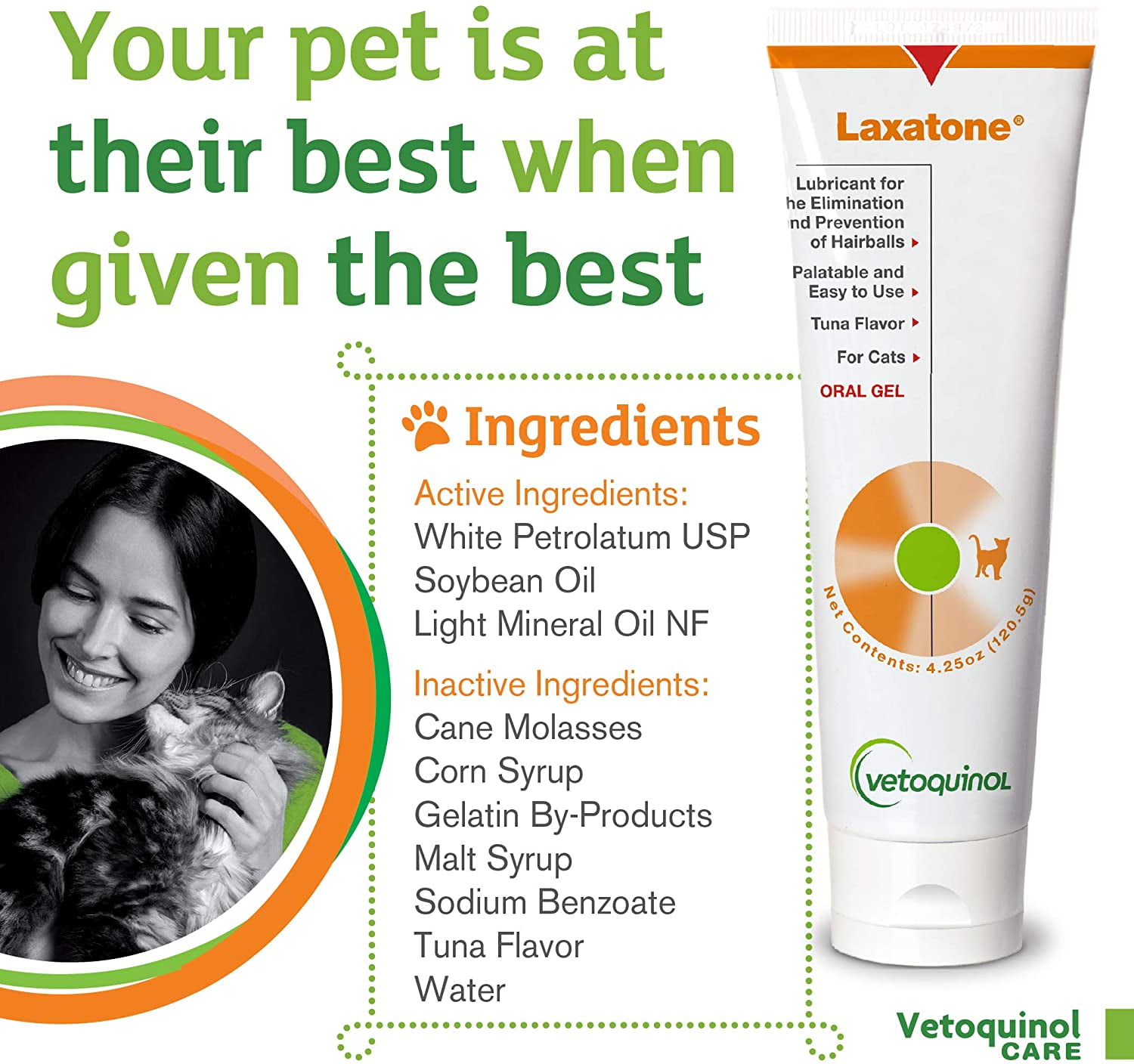 vetoquinol laxatone oral hairball lubricant gel for cats Laxatone main image 1