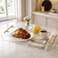 thumbnail image 5 of Mainstays Clear Acrylic Serving Tray with Gold Handles, 16.33 x 10 in, 5 of 7