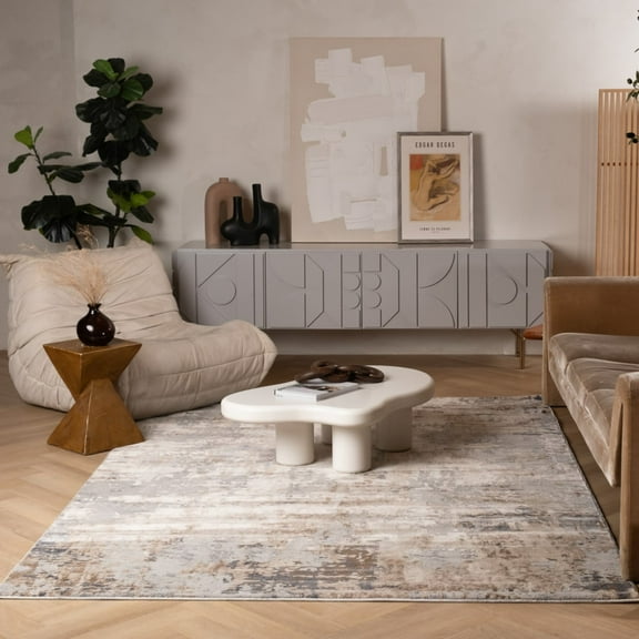 Rug Branch Contemporary Abstract Grey Beige Indoor Area Rug - 8x10