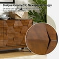 thumbnail image 4 of Tina's Home Walnut Sideboard Buffet Cabinet, 4 Doors & Adjustable Shelves & Solid Wood Legs for Dining Room & Kitchen, 4 of 9