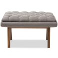 thumbnail image 3 of Baxton Studio Ottoman Capitonné Annetha en Gris et Noyer, 3 of 8