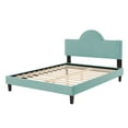 thumbnail image 5 of Platform Bed Frame, King Size, Blue, Velvet, Modern Contemporary, Bedroom Master Guest Suite Room, 5 of 10