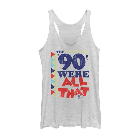 Women's All That 90's Nostalgia  Racerback Tank Top White Heather Small