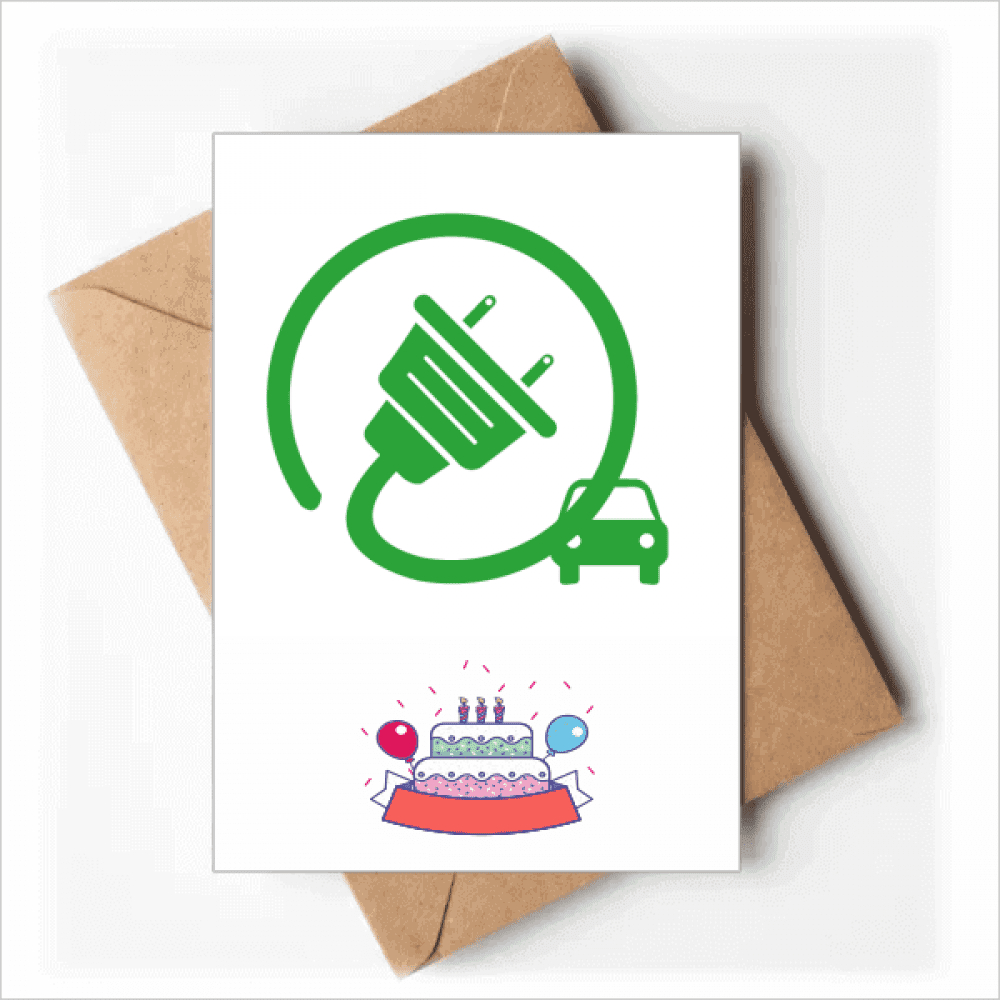 Big Plug Energy Vehicles Protect Environment Happy Birthday Greeting Cards Envelopes Blank