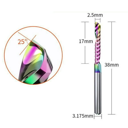 

3.175mm Wood Milling Cutter Up Down CNC Carbide End Mill Spiral Woodworking Tool
