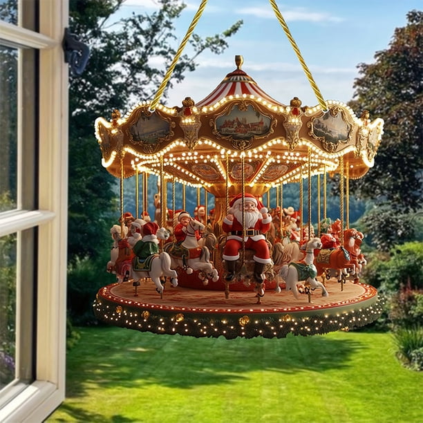¡Precios Rebajados!, Festival de decoración de carrusel de Papá Noel Decoración navideña Akmoler