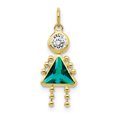 thumbnail image 1 of 10k Yellow Gold December Girl Birthstone Necklace Charm Pendant Kid, 1 of 6