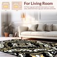 thumbnail image 2 of ODIKA 3'x5' Machine Washable Non-Slip Area Rug, Luxe Tie Dye Ebony Ivory & Gilt High Traffic Rug with Pad, Black, 390654, 2 of 8