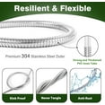 thumbnail image 3 of 75FT Metal Garden Hose 304 Stainless Steel Flexible Water Hose - No Kink & Tangle Heavy Duty Pipe with Nozzle, Durable 3/4 Brass Fittings and Valve - Rust Proof Puncture Proof for Yard Lawn, 3 of 7