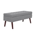 thumbnail image 3 of Storage Ottoman, Storage Ottoman Bench with Button Tufted, End of Bed Storage Bench with Wooden Leg, Large Storage Ottoman Bench for Bedroom, Living Room, Foot of Bed, 3 of 6